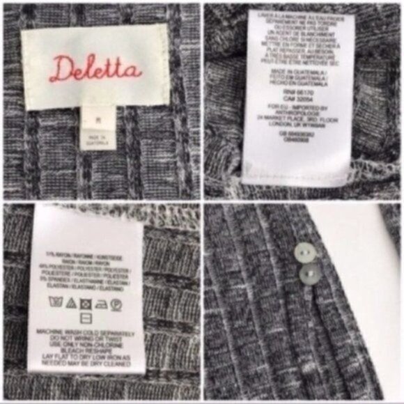 ANTHROPOLOGIE Deletta Gray Tunic Top Hi-Lo M - Picture 7 of 7